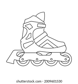 Skate roller vector outline icon. Vector illustration rollerskate on white background. Is olated outline illustration icon of skate roller.