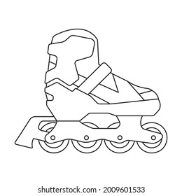 Skate roller vector outline icon. Vector illustration rollerskate on white background. Is olated outline illustration icon of skate roller.