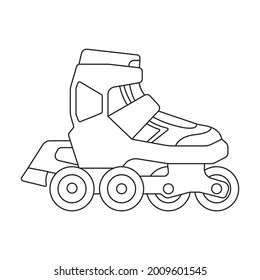 Skate roller vector outline icon. Vector illustration rollerskate on white background. Is olated outline illustration icon of skate roller.