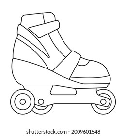 Skate roller vector outline icon. Vector illustration rollerskate on white background. Is olated outline illustration icon of skate roller.
