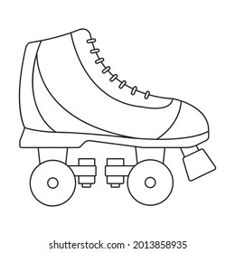 Skate roller vector outline icon. Vector illustration rollerskate on white background. Is olated outline illustration icon of skate roller.