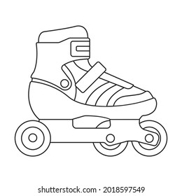Skate roller vector outline icon. Vector illustration rollerskate on white background. Is olated outline illustration icon of skate roller.