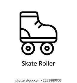 vector de rodillos de patinaje   iconos de esquema. Material gráfico simple