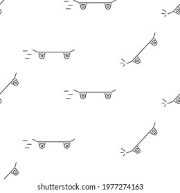 Skate seamless pattern isolated on white background.