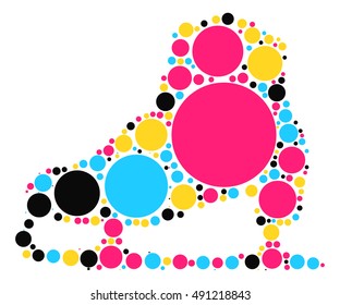Skate shape vector design by color point
