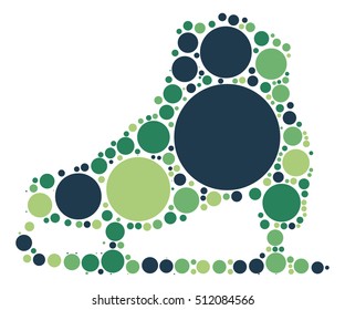Skate shape vector design by color point
