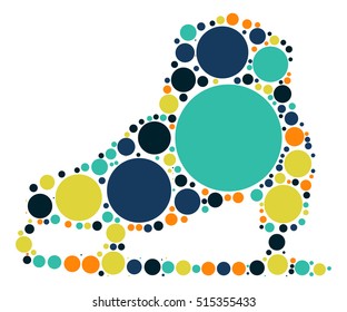 Skate shape vector design by color point
