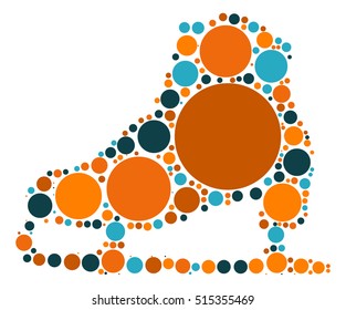 Skate shape vector design by color point
