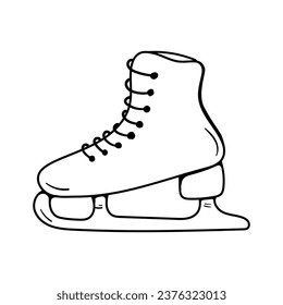 Skate shoe vector icon in doodle style. Symbol in simple design. Cartoon object hand drawn isolated on white background.