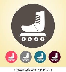 Skate Shoes Icon in round shape.