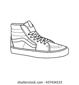 Skate Shoes Icon Sketch Vector