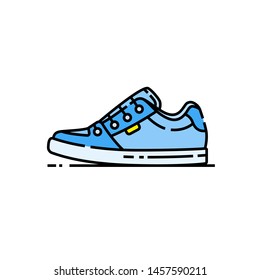 Skate shoes line icon. Casual sneaker symbol. Classic skateboarding footwear sign. Vector illustration.