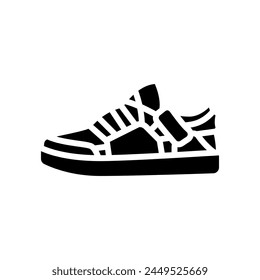 skate shoes streetwear cloth fashion glyph icon vector. skate shoes streetwear cloth fashion sign. isolated symbol illustration