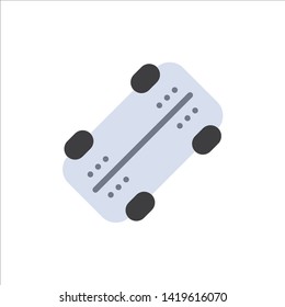 Skate, Skateboard, Sport  Flat Color Icon. Vector icon banner Template