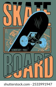 Skate skeleton football sport boy print silk screen printing, vector, design, sport, speed, soccer, active, skeleton, skating, skate, player,