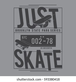 Skate sport typography, tee shirt graphics, vectors