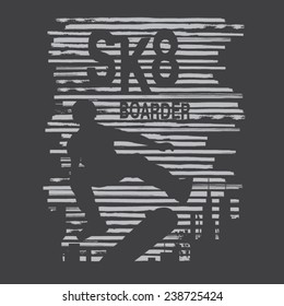 Skate sport typography, t-shirt graphics , vectors 