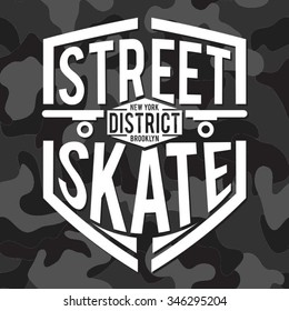 Skate sport  typography, t-shirt graphics, vectors