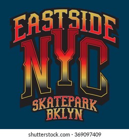 Skate sport typography, t-shirt graphics, vectors