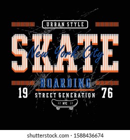 Skate sport typography, t-shirt graphics,vectors