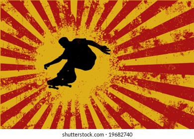 Skate Sport image vectorielle Grunge