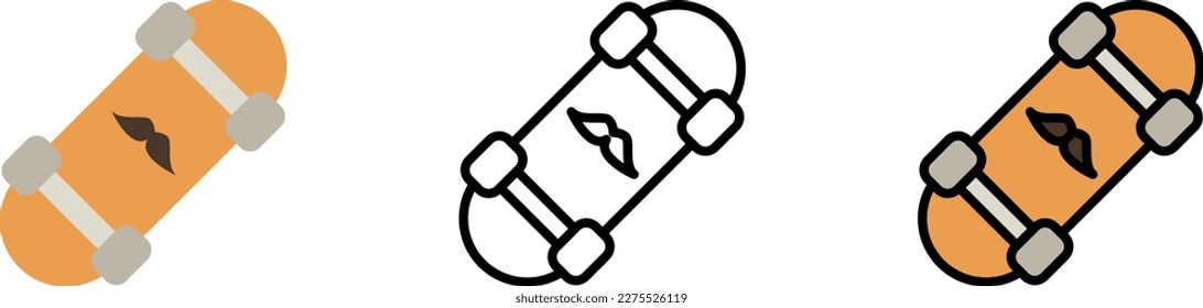 Skate, sport vector icon in different styles. Line, color, filled outline