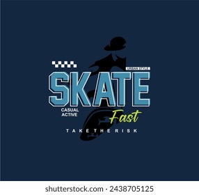 skate t shirt design vector, Varsity T shirt Designs, Slogan T shirt Design 