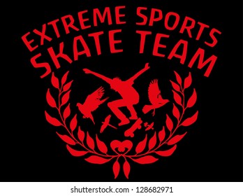 skate team vector art