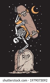 Skate till death vector illustration