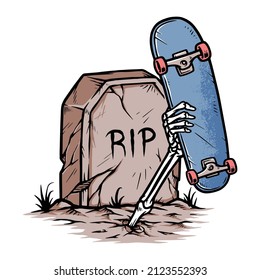 skate till death vector illustration