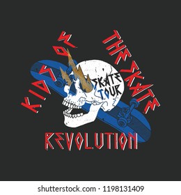 Skate Tour Skull Vector Print