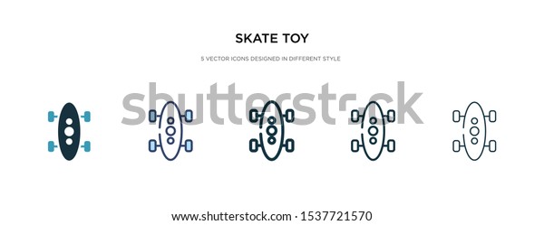 skate toy\
icon in different style vector illustration. two colored and black\
skate toy vector icons designed in filled, outline, line and stroke\
style can be used for web, mobile,\
ui