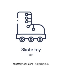 skate toy icon from toys outline collection. Thin line skate toy icon isolated on white background.