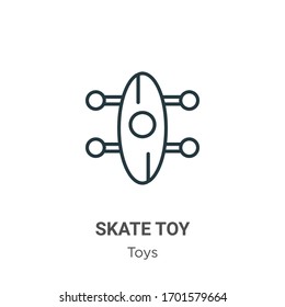 Skate toy outline vector icon. Thin line black skate toy icon, flat vector simple element illustration from editable toys concept isolated stroke on white background