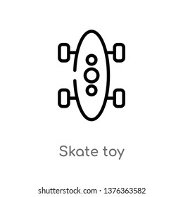 skate toy vector line icon. Simple element illustration. skate toy outline icon from toys concept. Can be used for web and mobile