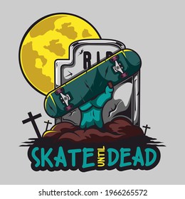 skate until dead vector design illustration