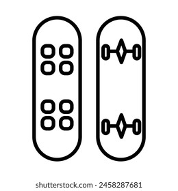 Diseño de iconos de línea de Vector de skate