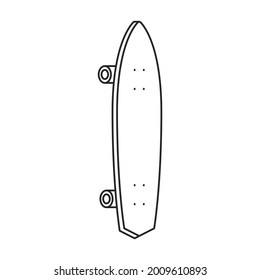 Skate vector outline icon. Vector illustration skateboard on white background. Isolated outline illustration icon of skate.