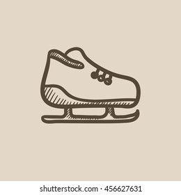 Skate vector sketch icon isolated on background. Hand drawn Skate icon. Skate sketch icon for infographic, website or app.