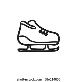 Skate vector sketch icon isolated on background. Hand drawn Skate icon. Skate sketch icon for infographic, website or app.