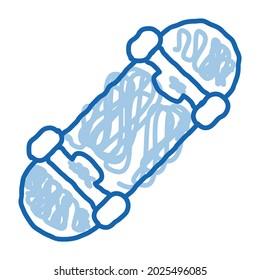 Skate with Wheels sketch icon vector. Hand drawn blue doodle line art Skate with Wheels sign. isolated symbol illustration