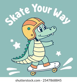 Diseño plano de Vector Skate Your Way