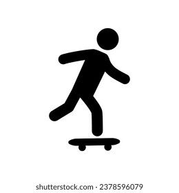Skate zone. Icon of a person riding a skateboard. A place for skateboarding. EPS10