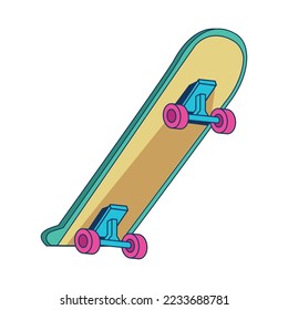 skateboard 90s pop art style icon