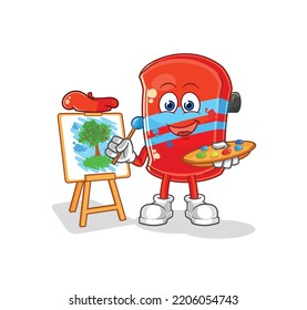the skateboard artist mascot. cartoon vector