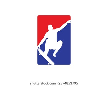 skateboard athlete silhouette high vector