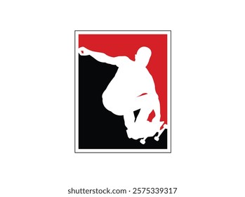 skateboard athlete silhouette high vector