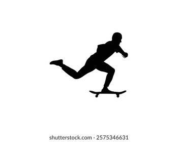 skateboard athlete silhouette high vector