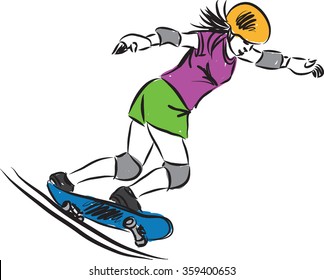 skateboard B illustration