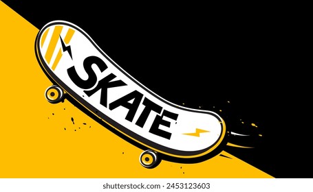 Skateboard background design. Extreme sport concept